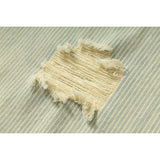DAXUEN light blue striped wide-leg denim shorts
