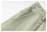 DAXUEN light blue striped wide-leg denim shorts