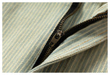 DAXUEN light blue striped wide-leg denim shorts