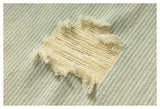 DAXUEN light blue striped wide-leg denim shorts