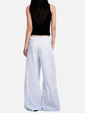 DAXUEN light blue striped wide-leg pants