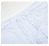 DAXUEN light blue striped wide-leg pants