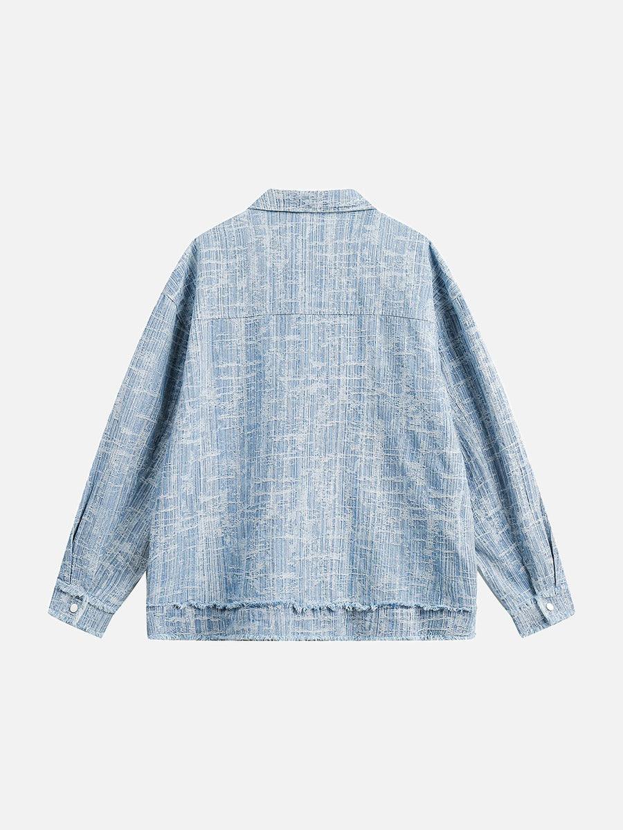 DAXUEN light blue textured oversized jacket