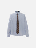 DAXUEN light blue vertical stripe shirt with tie