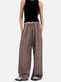 DAXUEN light blue vertical stripe wide-leg trousers