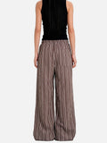 DAXUEN light blue vertical stripe wide-leg trousers