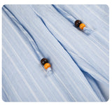 DAXUEN light blue vertical stripe wide-leg trousers
