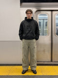 DAXUEN light blue wide-leg cargo pants — model photo