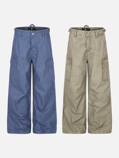 DAXUEN light blue wide-leg cargo pants
