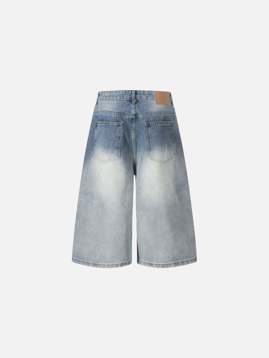 DAXUEN Light blue wide-leg denim culotte shorts