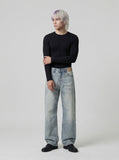 DAXUEN Light blue wide-leg denim jeans — model photo