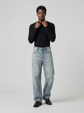DAXUEN Light blue wide-leg denim jeans — model photo