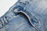 DAXUEN light blue oversized wide-leg denim jeans with heart stitching