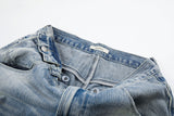 DAXUEN light blue oversized wide-leg denim jeans with heart stitching