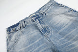 DAXUEN light blue oversized wide-leg denim jeans with heart stitching