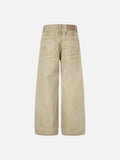 DAXUEN light brown herringbone wide-leg trousers