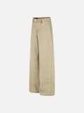DAXUEN light brown herringbone wide-leg trousers