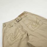 DAXUEN light brown herringbone wide-leg trousers
