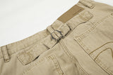 DAXUEN light brown herringbone wide-leg trousers