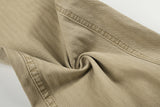 DAXUEN light brown herringbone wide-leg trousers