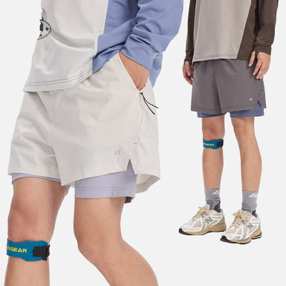 DAXUEN light cream double-layered athletic shorts