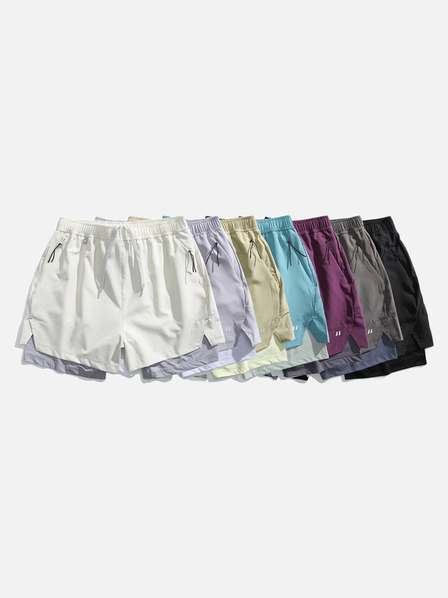 DAXUEN light cream double-layered athletic shorts