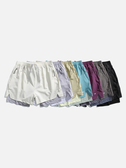 DAXUEN light cream double-layered athletic shorts