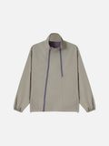 DAXUEN light greige oversized jacket with purple zippers