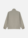 DAXUEN light greige oversized jacket with purple zippers