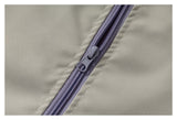 DAXUEN light greige oversized jacket with purple zippers