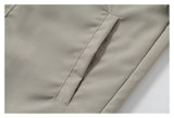 DAXUEN light greige oversized jacket with purple zippers