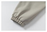 DAXUEN light greige oversized jacket with purple zippers