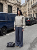 DAXUEN light grey hooded bomber jacket — model photo