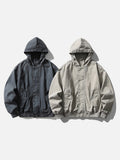DAXUEN light grey hooded bomber jacket