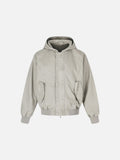 DAXUEN light grey hooded bomber jacket
