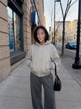 DAXUEN light grey hooded bomber jacket — model photo
