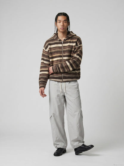 DAXUEN Light grey loose-fit wide-leg pants — model photo