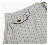 DAXUEN light grey pinstripe wide-leg culottes