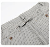 DAXUEN light grey pinstripe wide-leg culottes