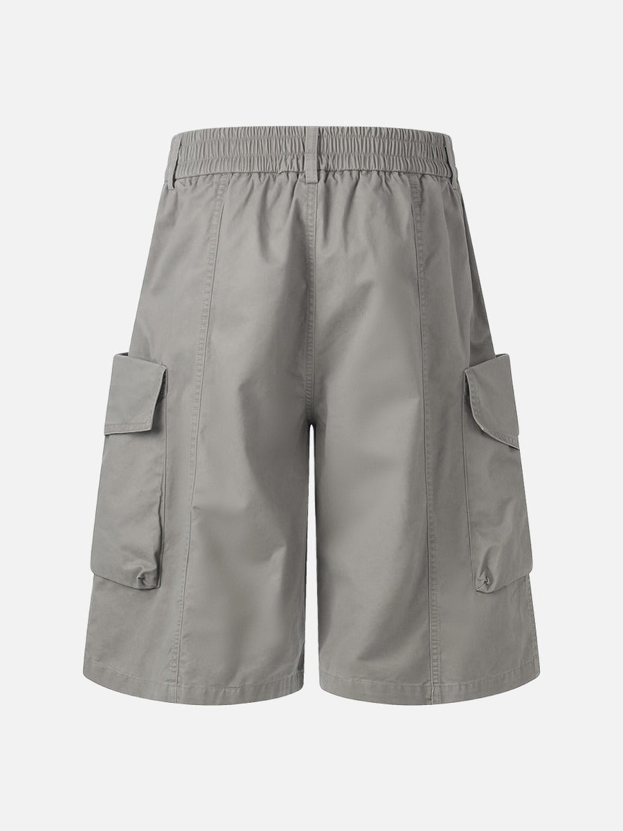 DAXUEN Light grey wide-leg cargo shorts