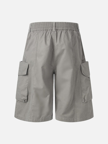 DAXUEN Light grey wide-leg cargo shorts