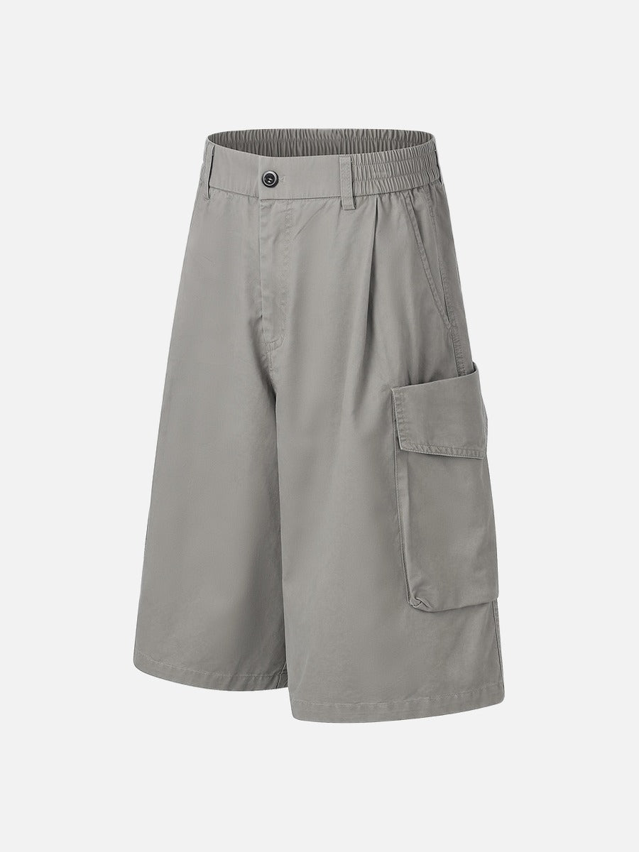 DAXUEN Light grey wide-leg cargo shorts
