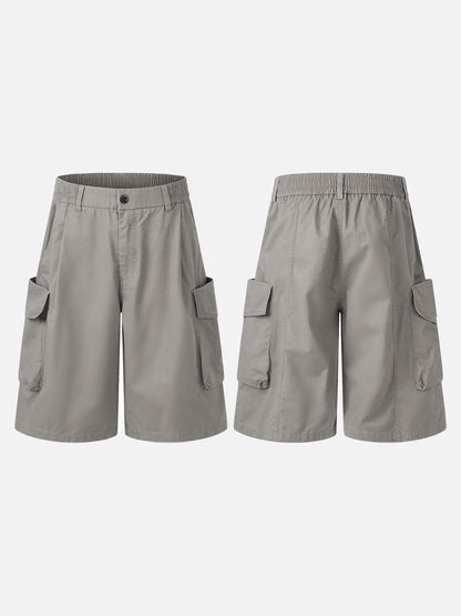DAXUEN Light grey wide-leg cargo shorts