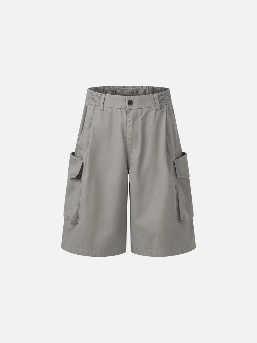 DAXUEN Light grey wide-leg cargo shorts