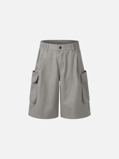 DAXUEN Light grey wide-leg cargo shorts