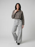 DAXUEN Light grey wide-leg denim jeans — model photo