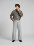 DAXUEN Light grey wide-leg denim jeans — model photo