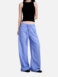 DAXUEN light grey wide-leg pinstripe culottes