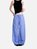 DAXUEN light grey wide-leg pinstripe culottes