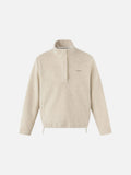Light Oatmeal Mock Neck Pullover Jacket